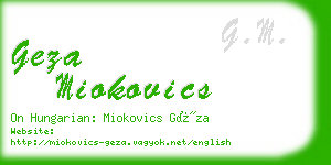 geza miokovics business card